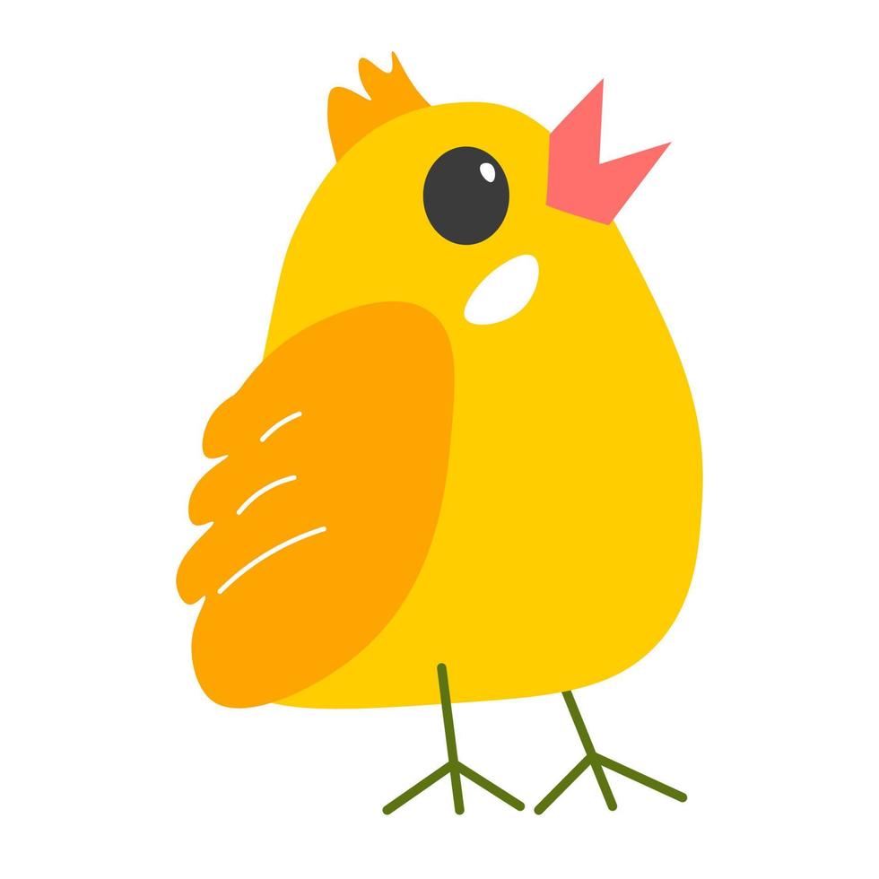 pollo animal, pollito lindo personaje pájaro aviar vector