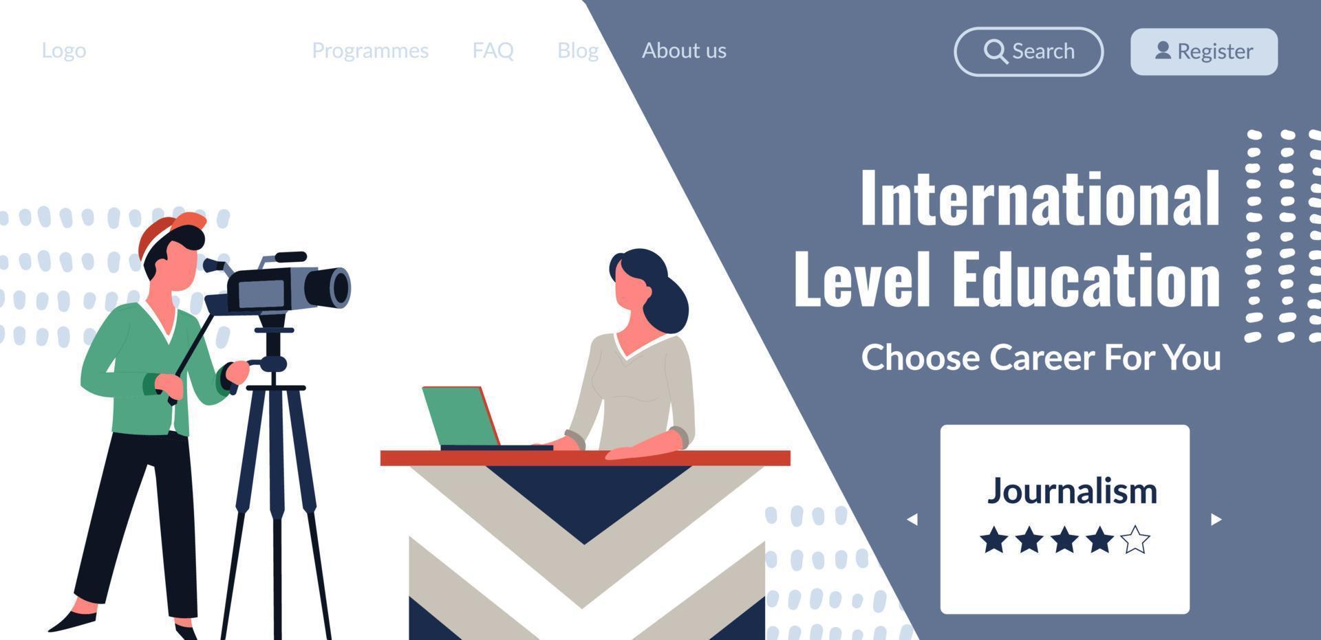 International level education, journalism web vector