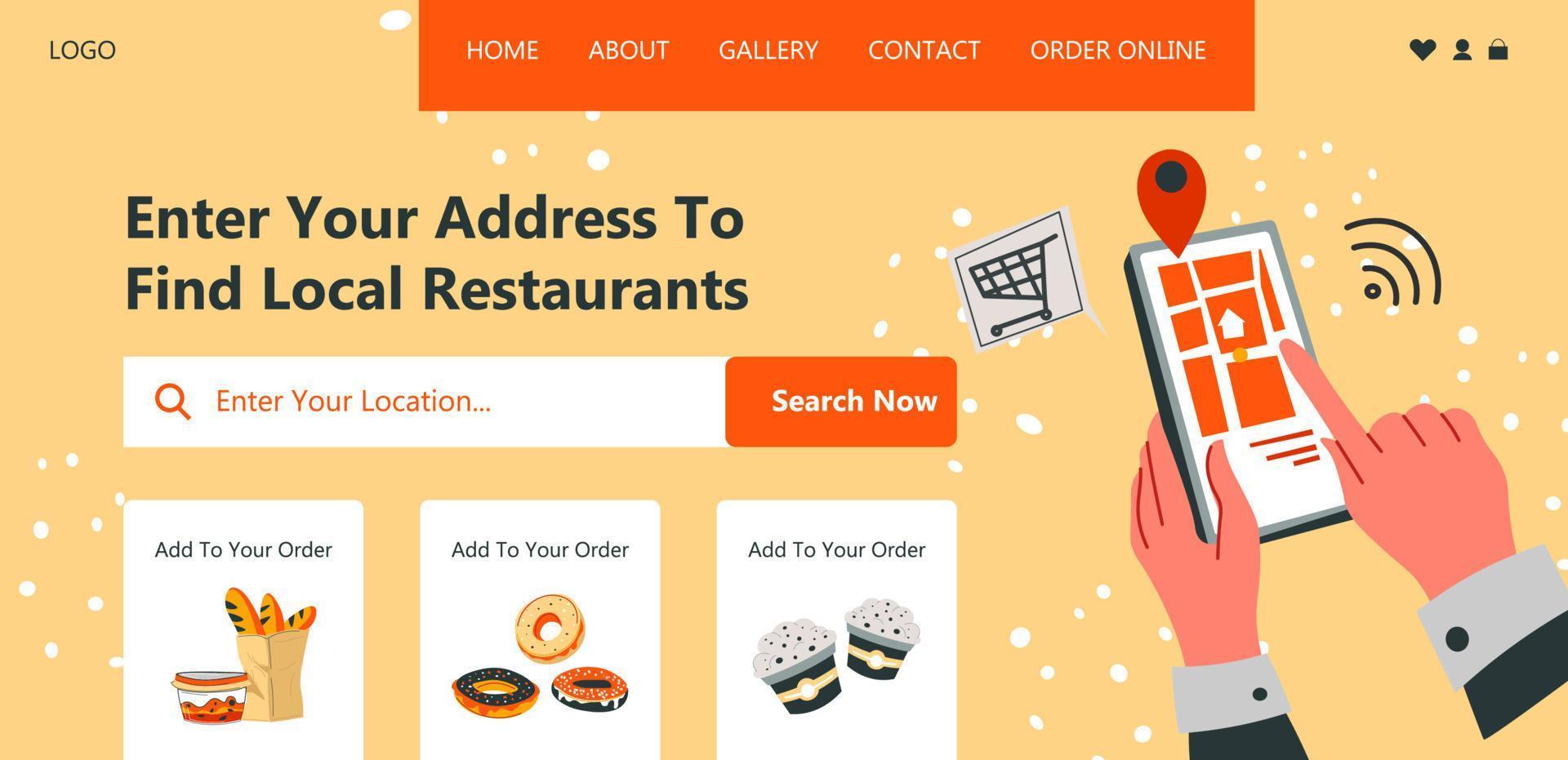 Find your address search for local restaurants vector