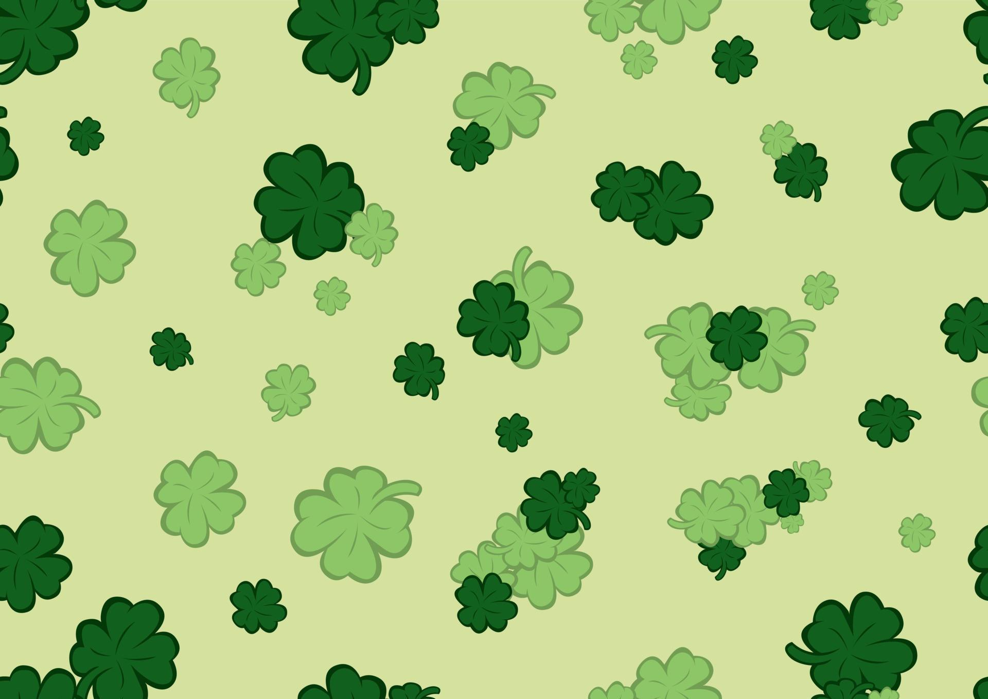 Shamrock’s plant seamless wallpaper and giftwrapping on white