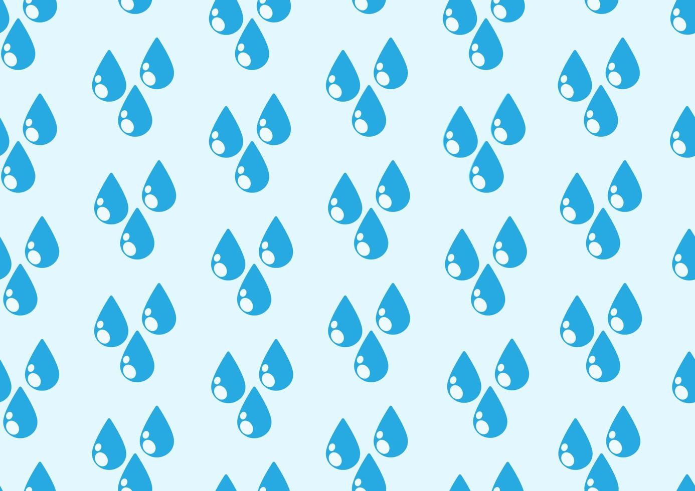 Water droplets or raining wall paper and gift wrap in flat style and seamless isolate on light blue background. vector