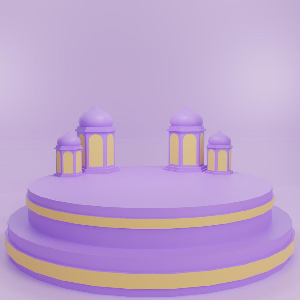 3d showcase podium konsep ramadan. Realistic background islamic photo