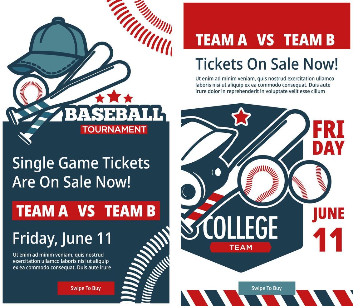 Baseball tournament, buy tickets on discounts vector