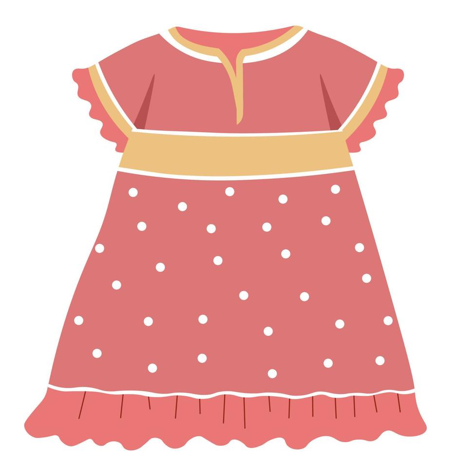 vestido niña niño rosa estampado lazos y topos vector