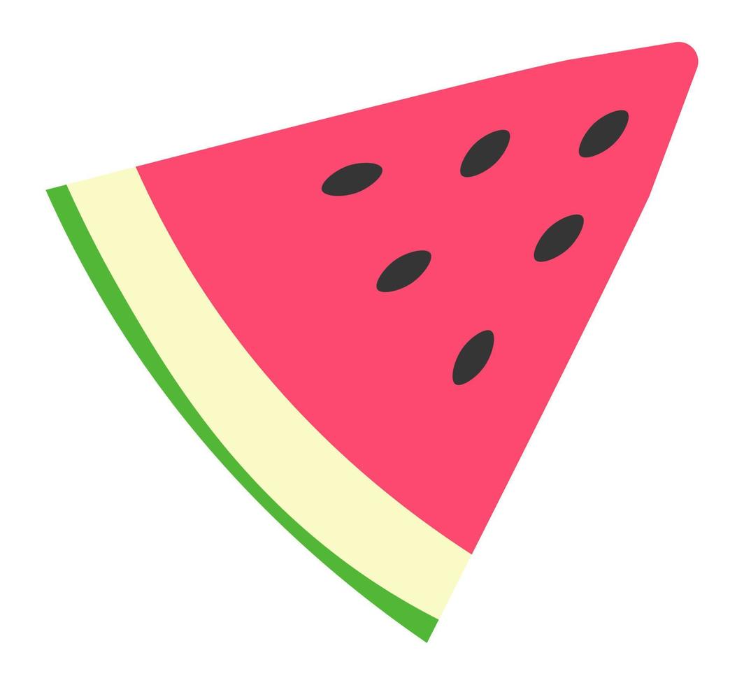 Watermelon fruit slice with seeds, juicy product vector