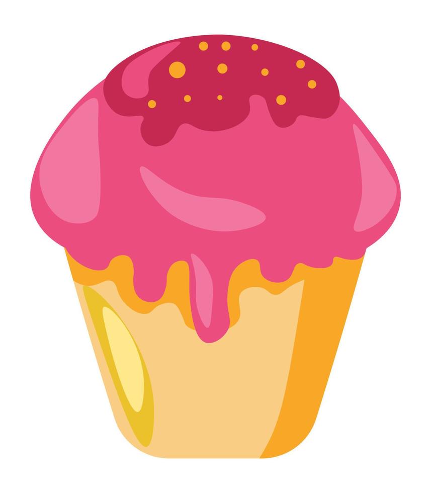 cupcake con cobertura de vector de crema de frambuesa