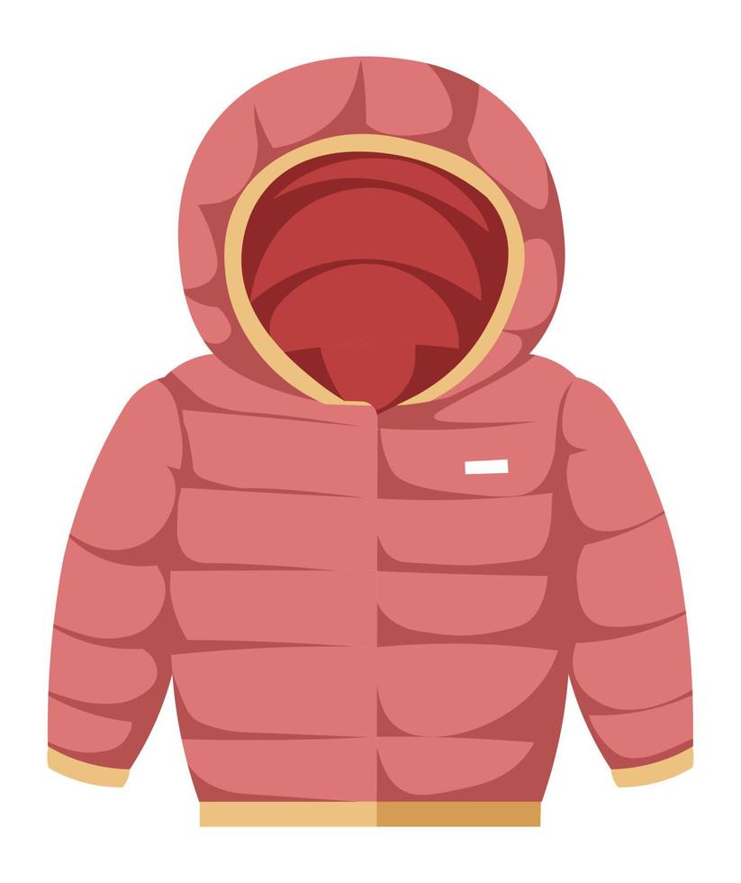 parka para niños, vector de abrigo hinchado de invierno cálido