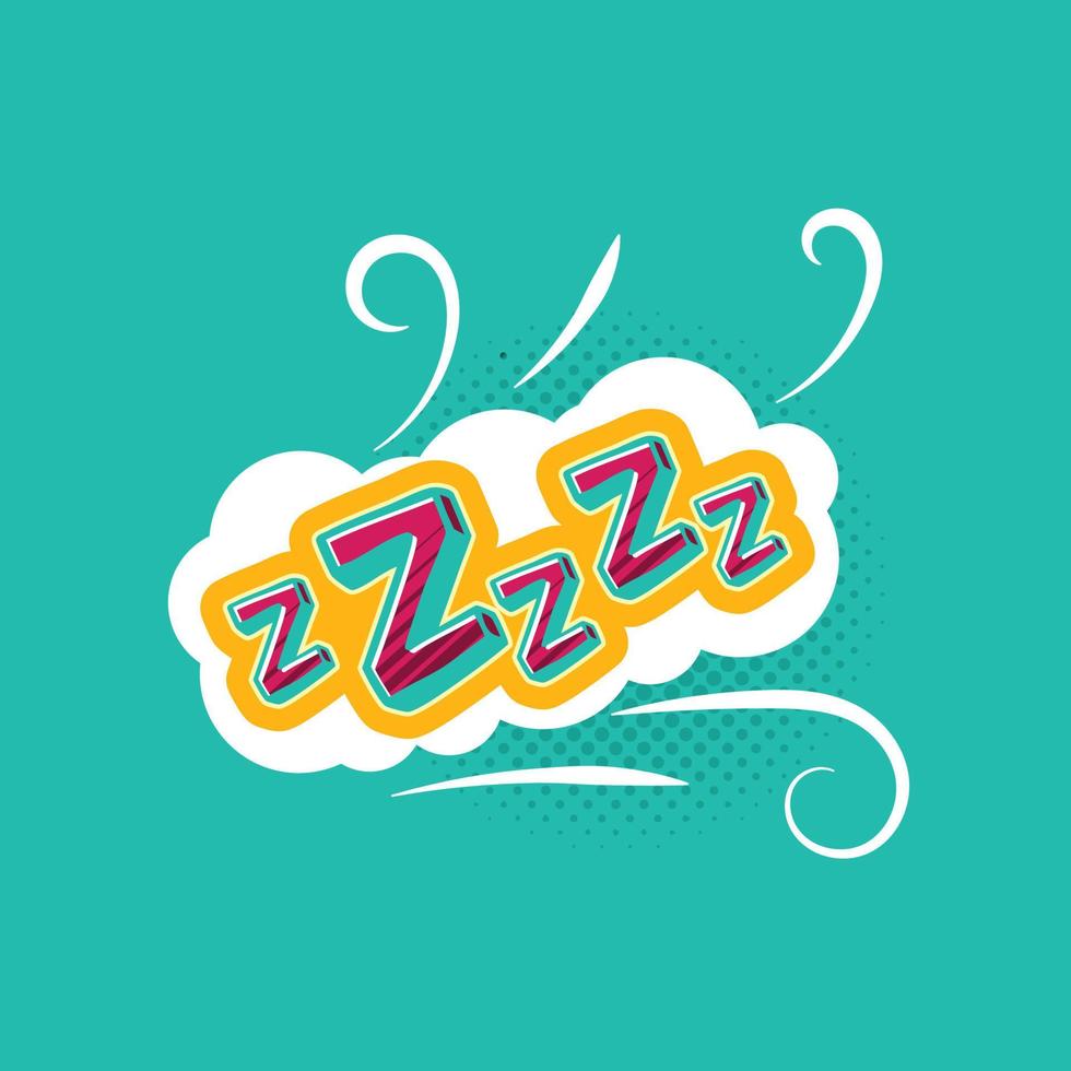 Zzz comic speech bubble text retro style vector