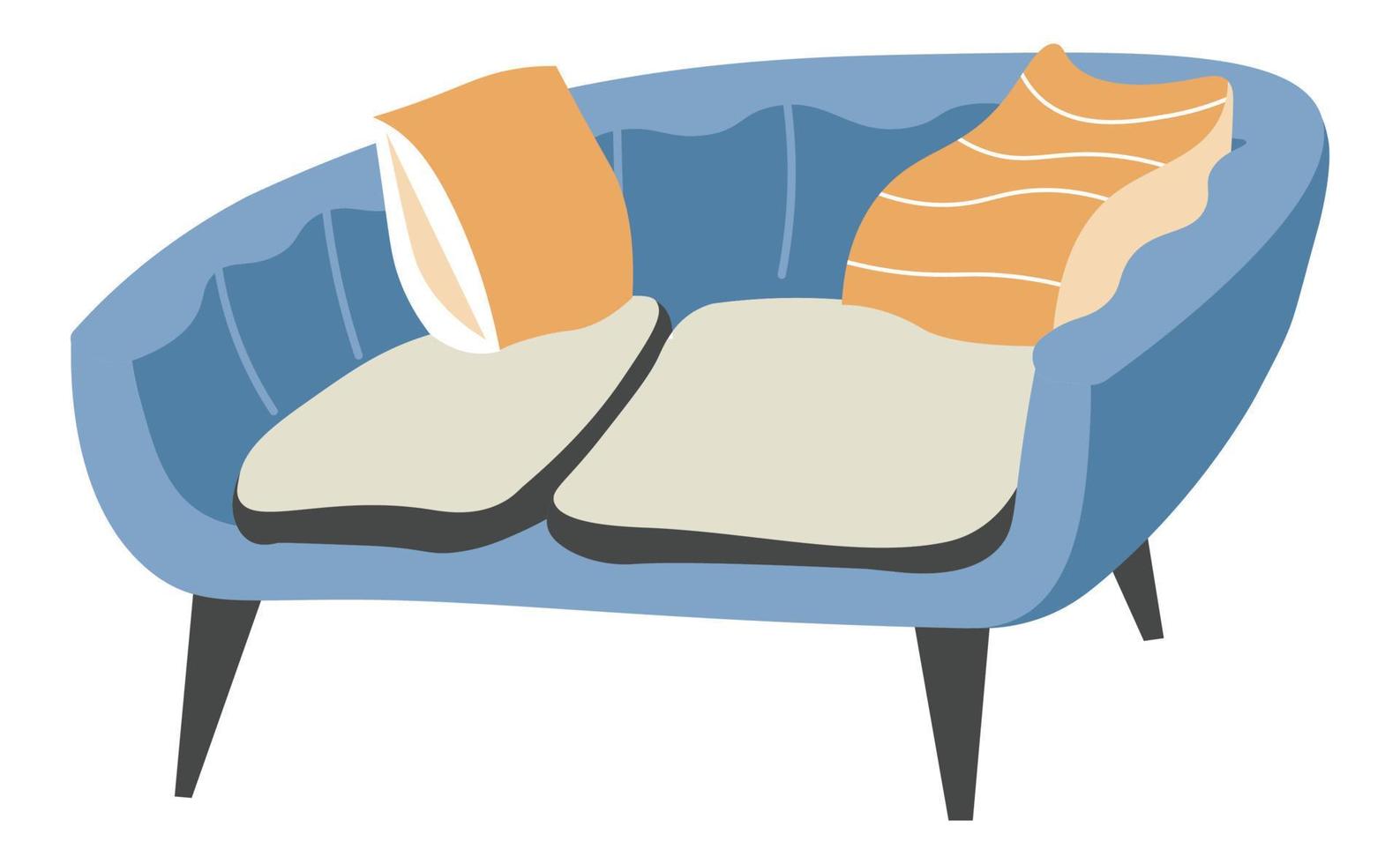 Soft armchair with pillows and cushions furniture vector