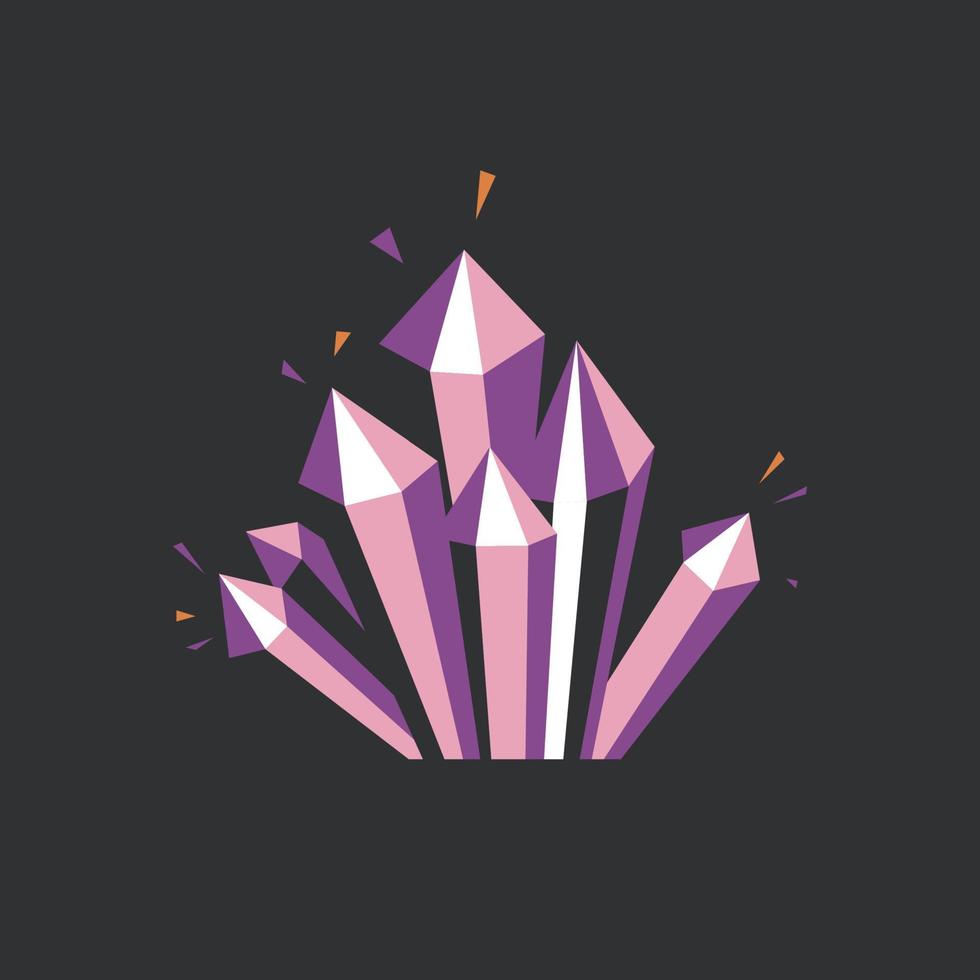 Amethyst gemstone, precious stone or jewelries vector