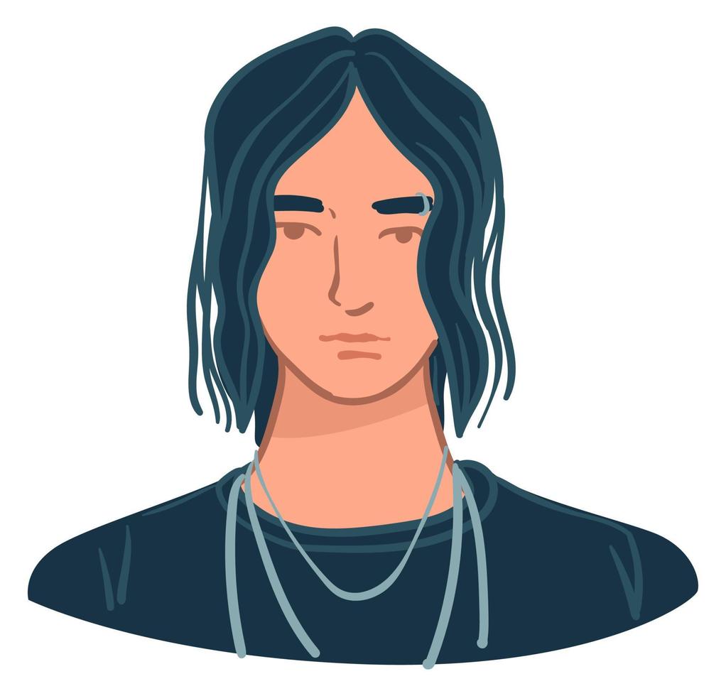 Serious teenager with tired facial expression vector