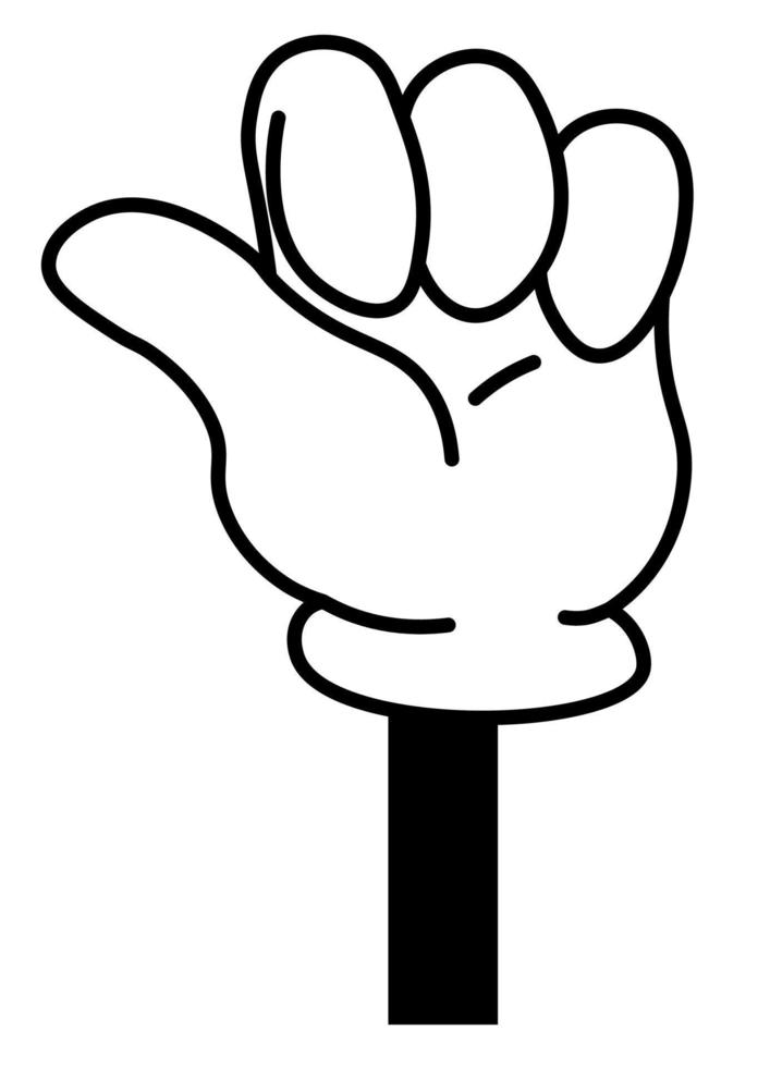 Hand gesture, isolated clenched fist cartoon art vector