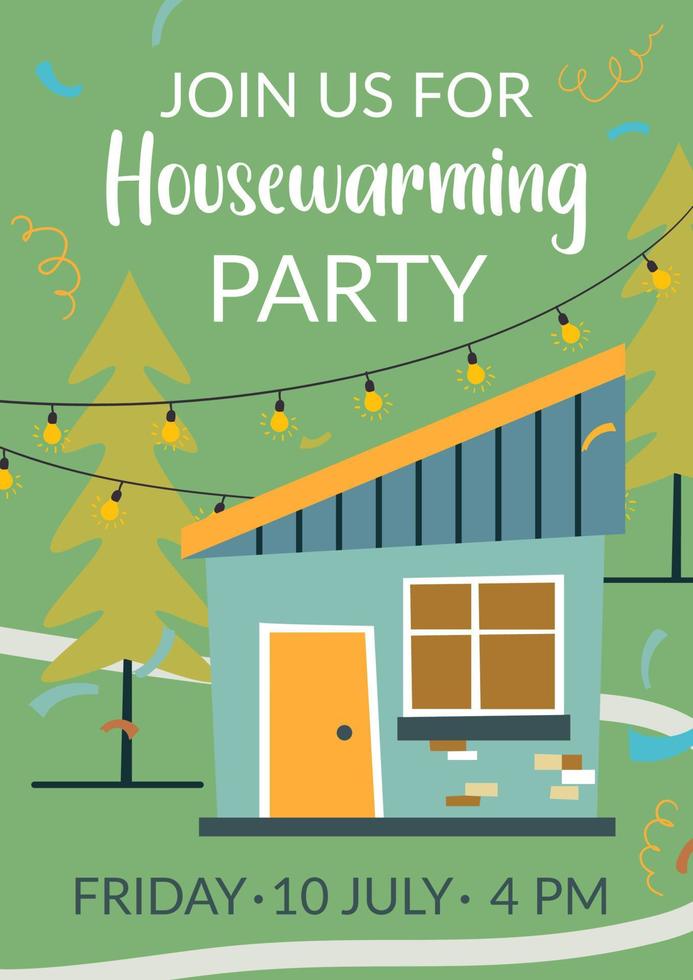 Join us for housewarming party, invitation card vector