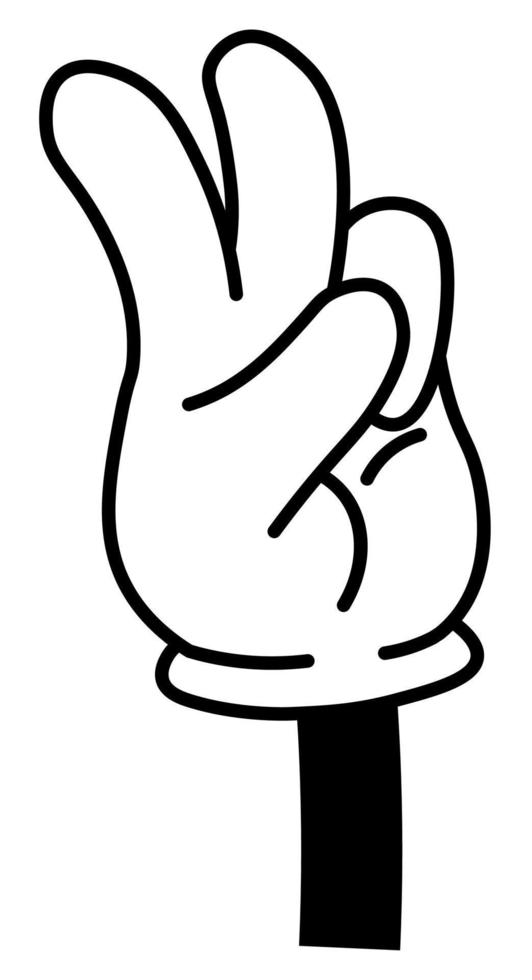 Victory hand gesture, non verbal communication vector