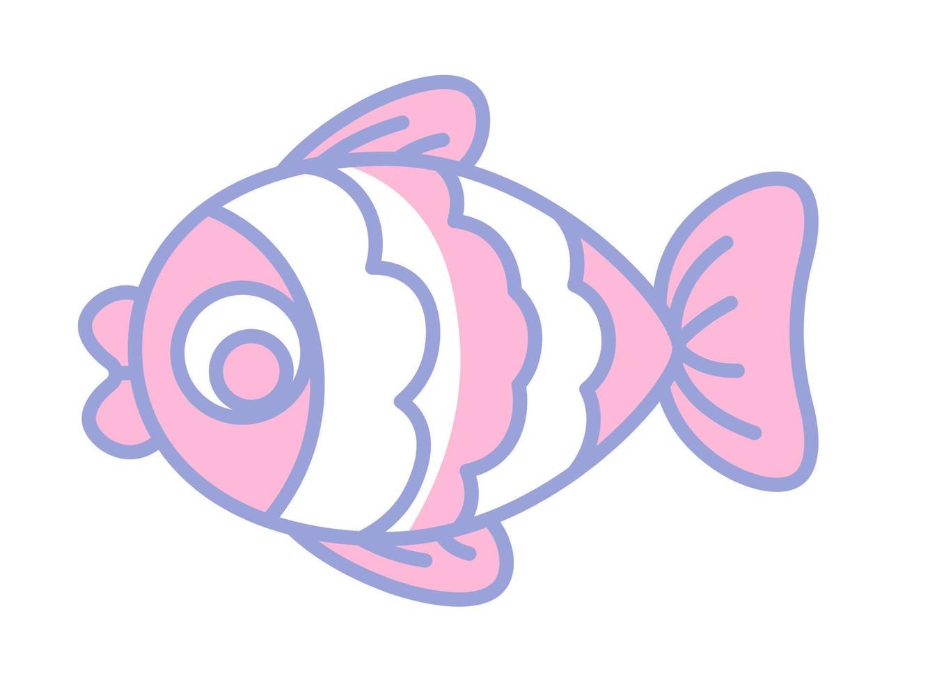 Kids toys, fish made of wood or plastic plaything vector