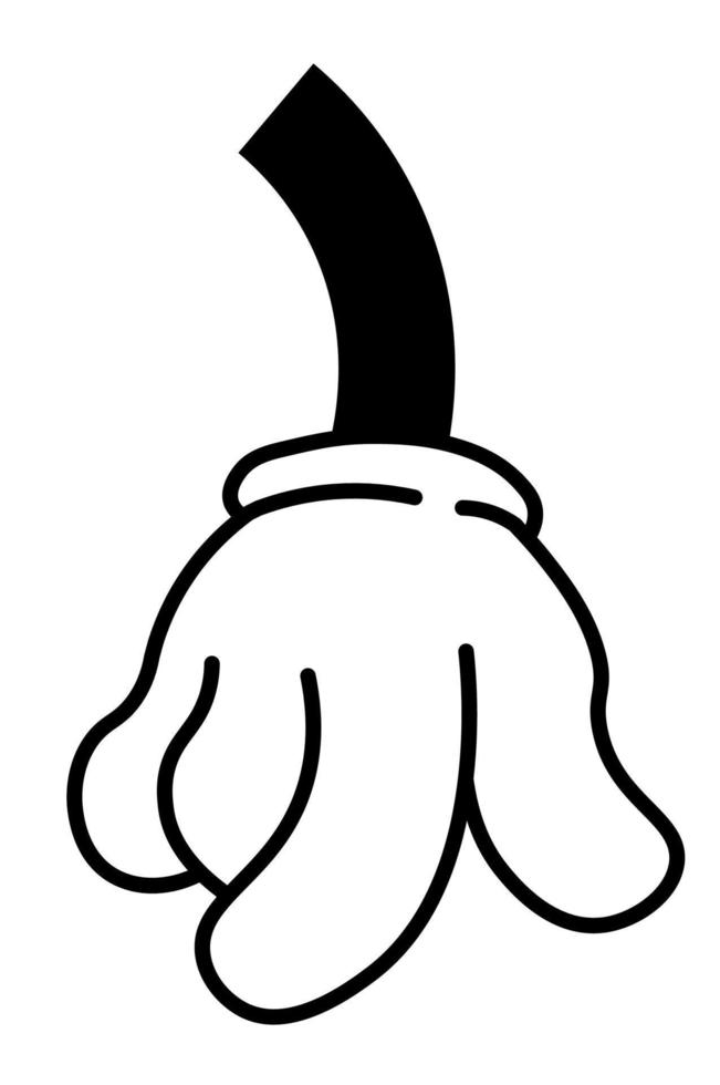 gesto de la mano del personaje de dibujos animados, mostrando signos vector