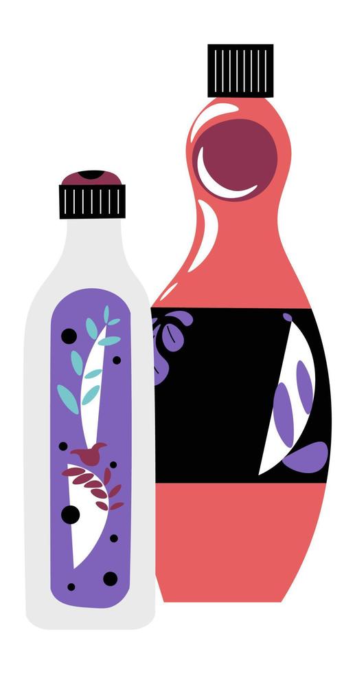 Cosmetic and hygiene products, shampoo and gel vector