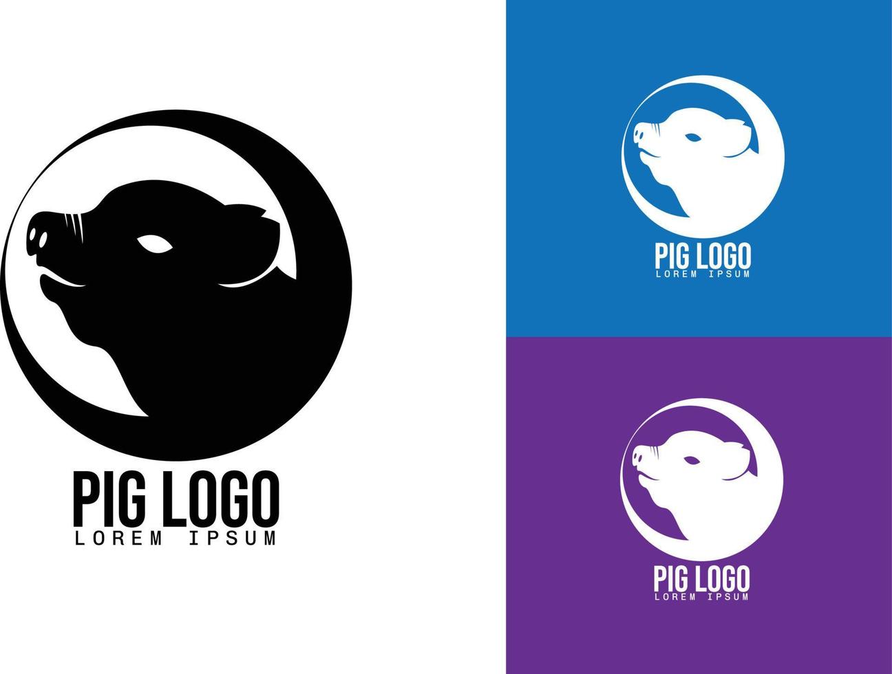 cerdo logo animal cerdo shilouette vector