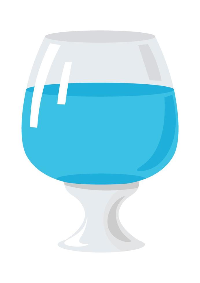 Whiskey or cognac glass filled with water dishware vector