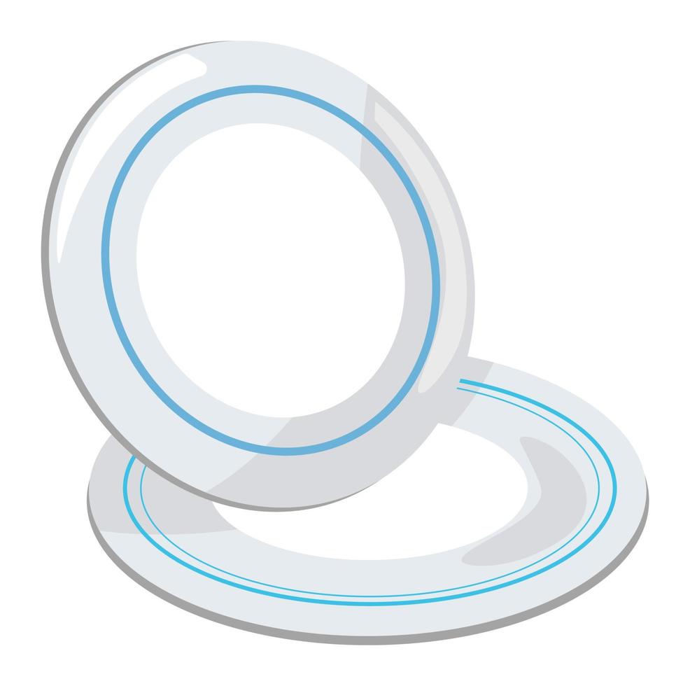 Empty plates, kitchenware for serving table vector
