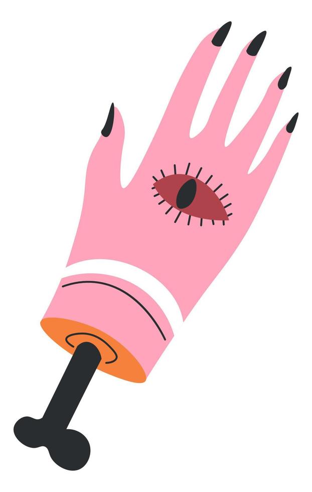 Woman hand with eye sign, mystery and witchcraft vector