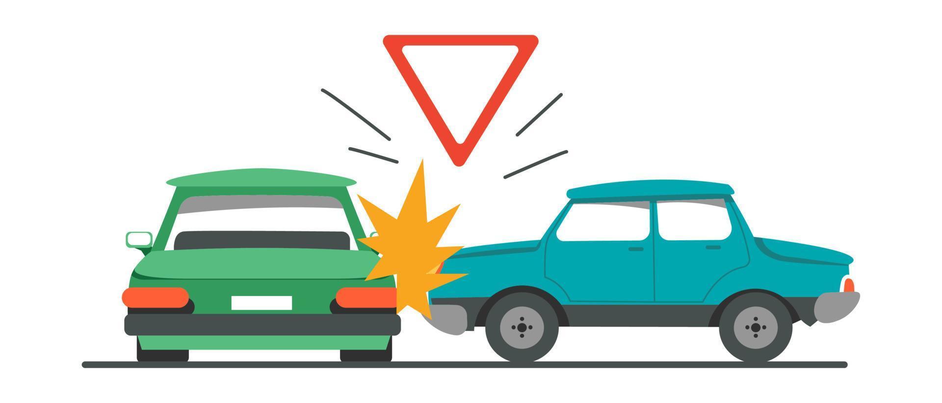 Traffic accident, car crash automobiles collision vector