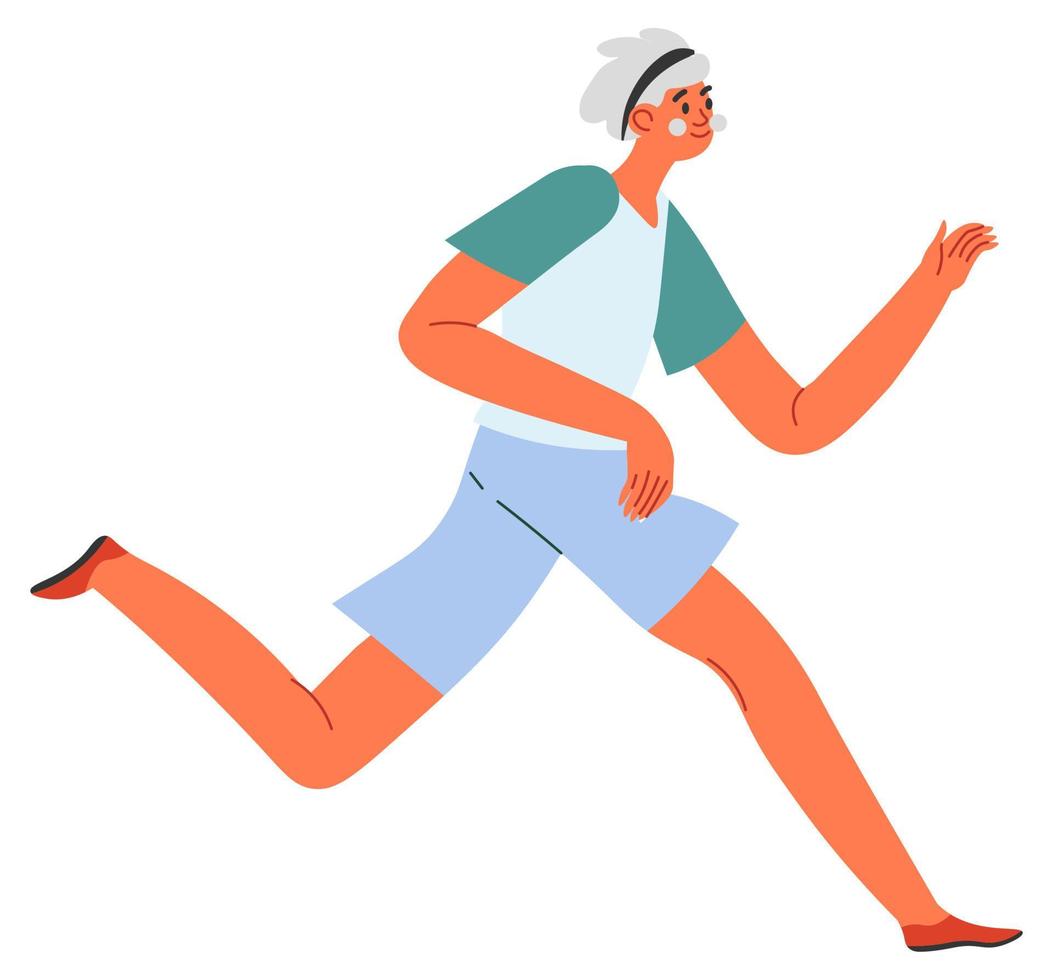 Jogging woman, training and working out character vector