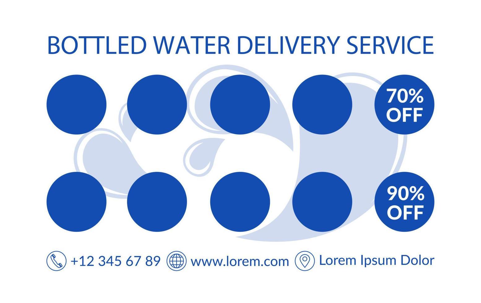 Bottled water delivery service, discounts order vector