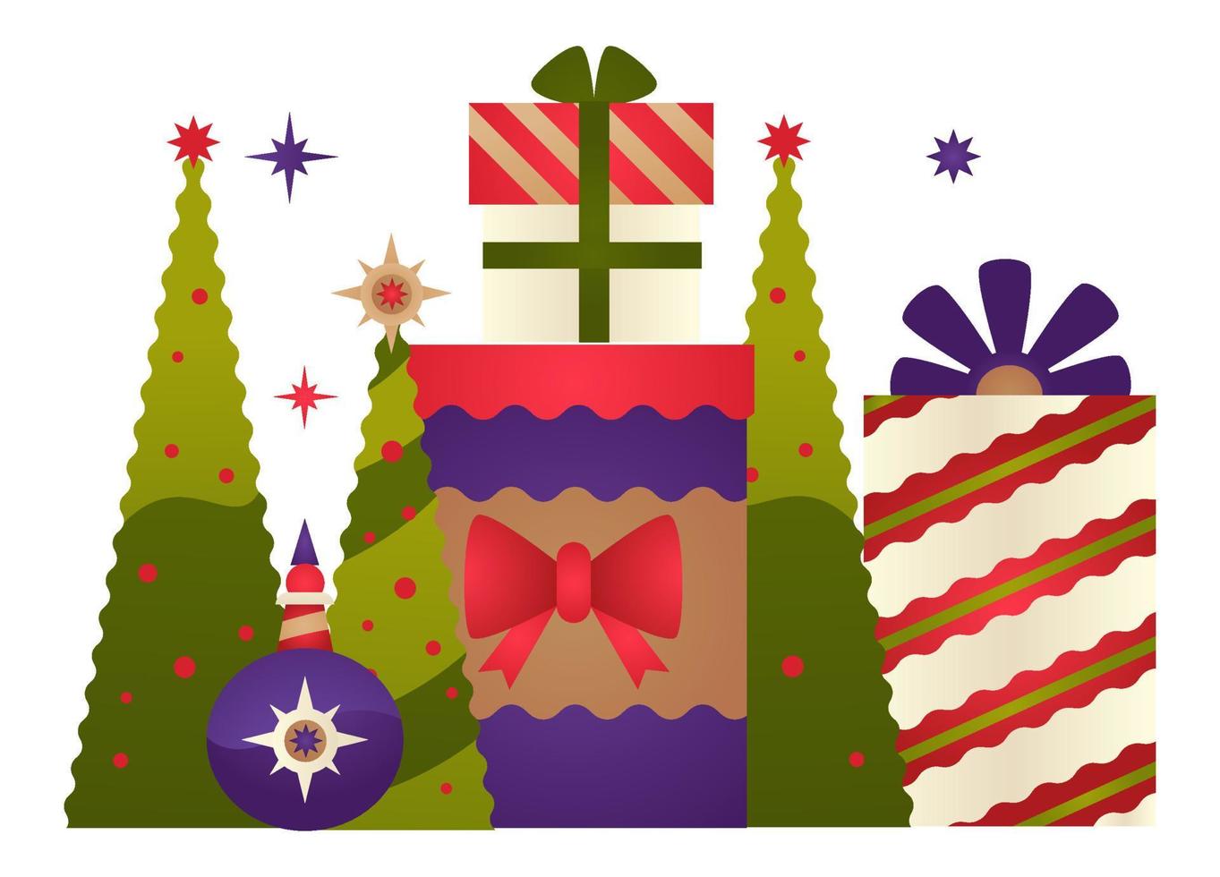 Presents and gifts for new year and christmas vector