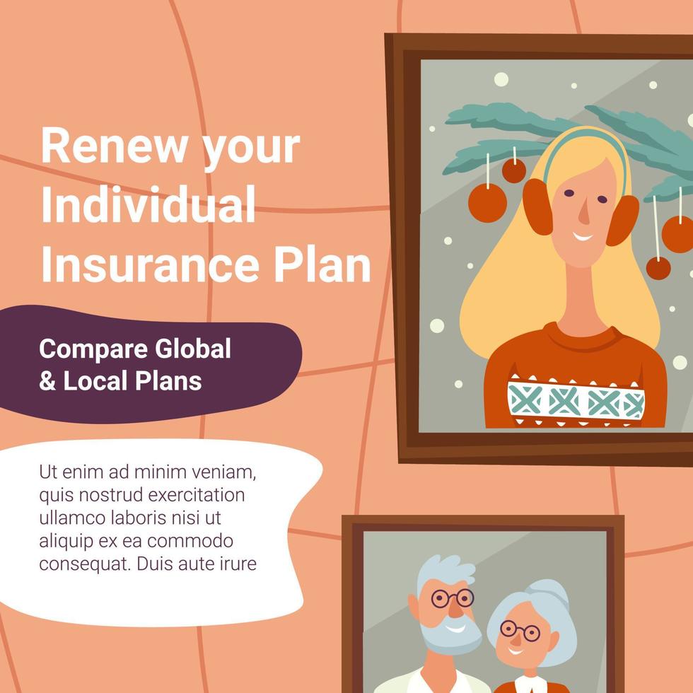 renueve sus planes de seguro individuales, vector