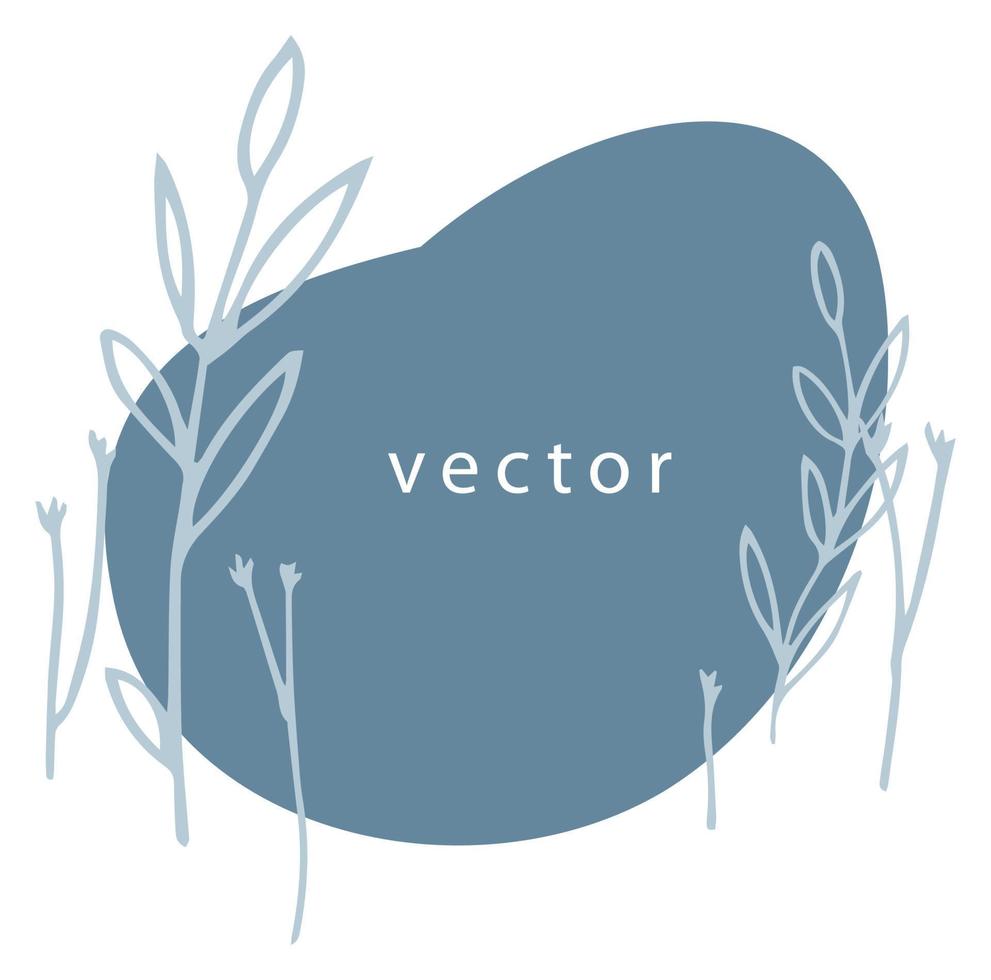 Floral banner with minimalist flowers and leaves vector