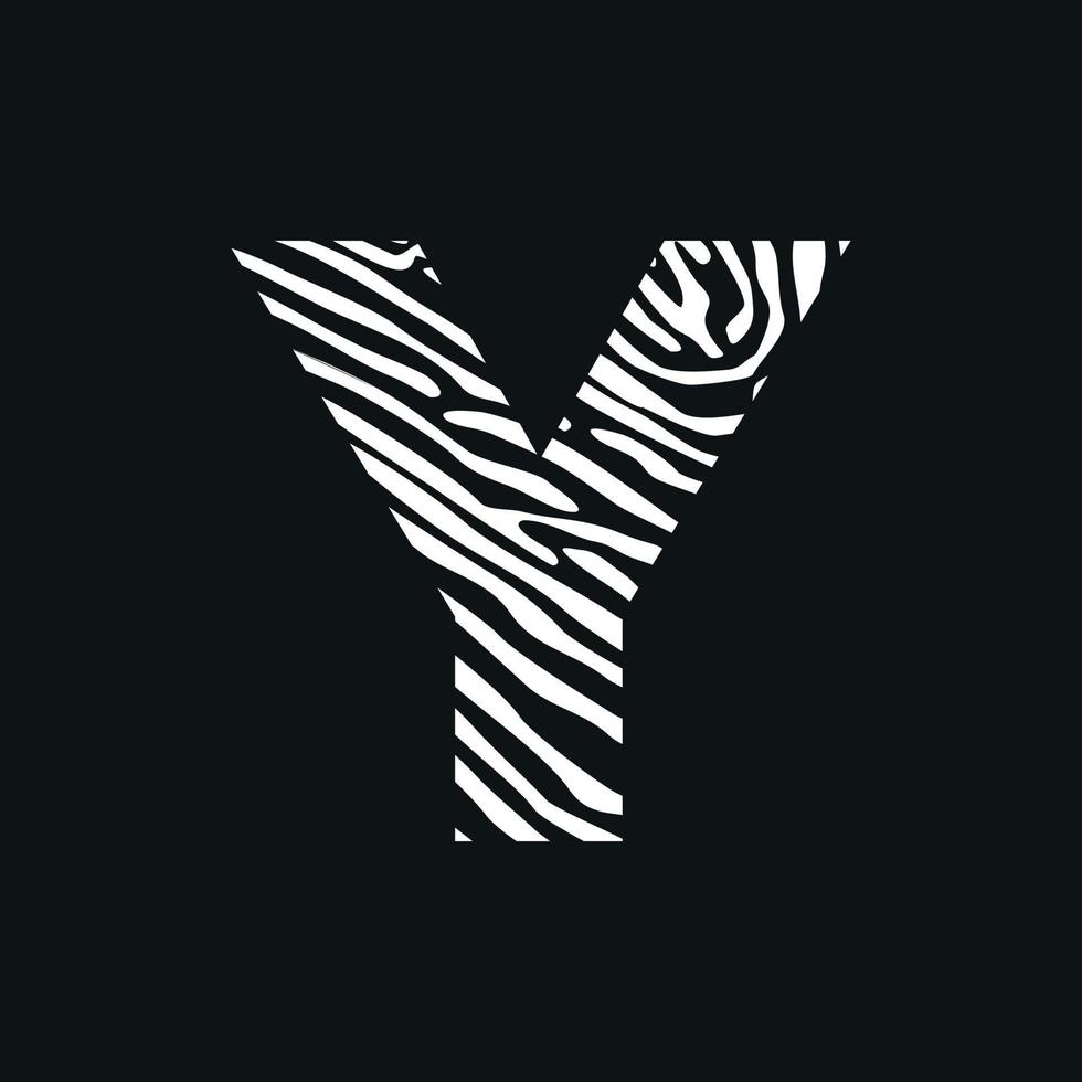 Initial Y Zebra Texture Logo vector