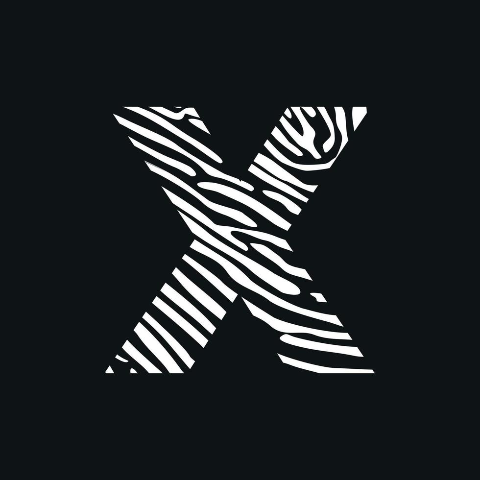 Initial X Zebra Texture Logo vector