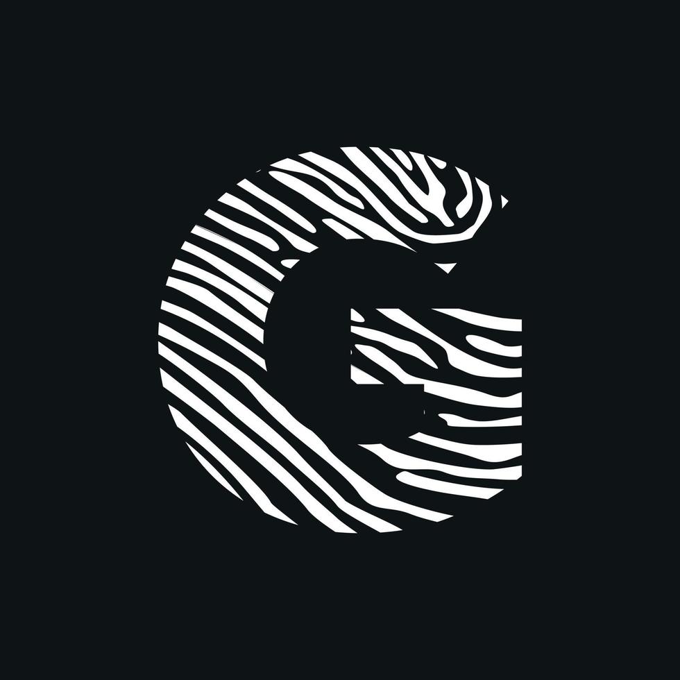 Initial G Zebra Texture Logo vector