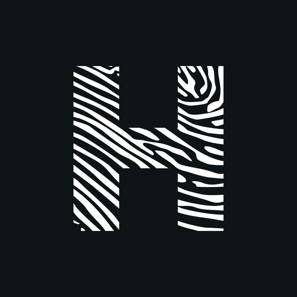 Initial H Zebra Texture Logo vector