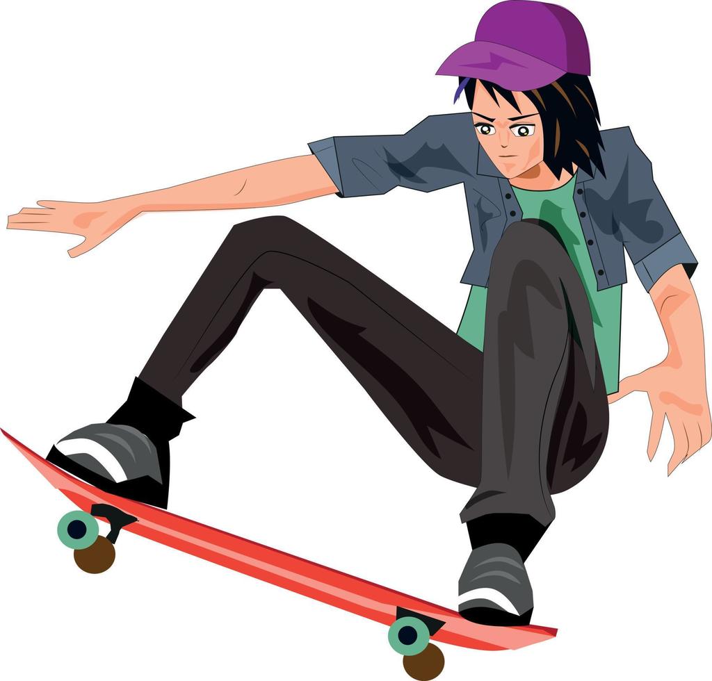 Vector illustration of man skateboarding