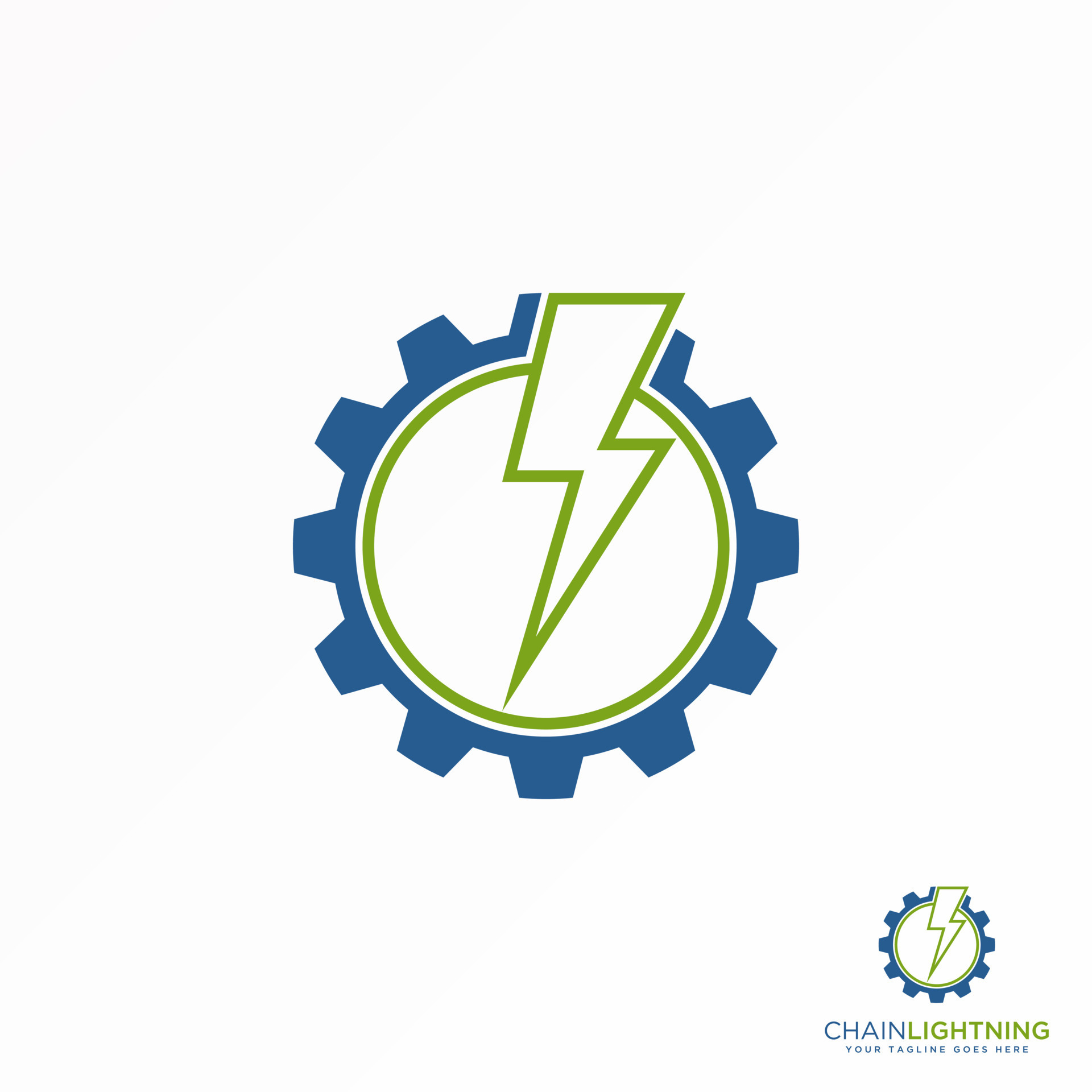 simple and line Electric or power inside gear image graphic icon logo design abstract concept