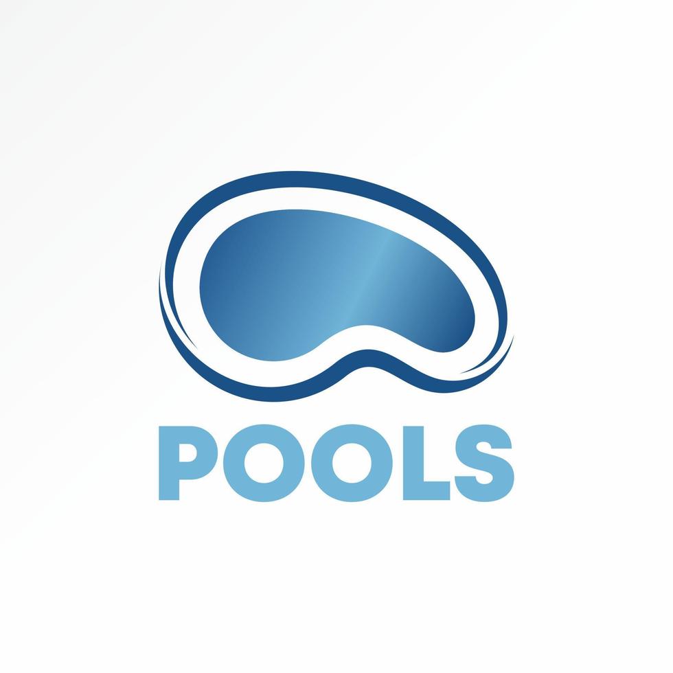 imagen de piscina simple icono gráfico diseño de logotipo concepto abstracto vector stock. se puede utilizar como un símbolo relacionado con el turismo o el agua