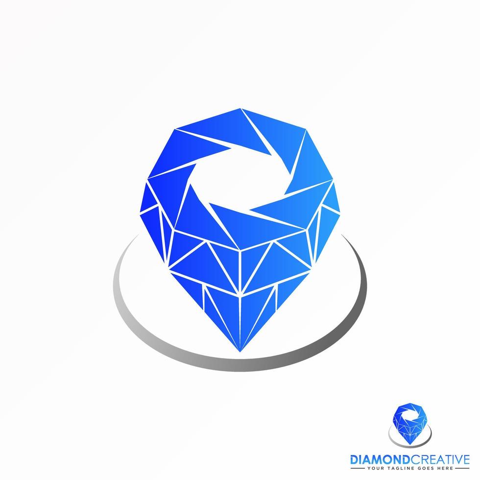 diamante de corte atractivo en imagen 3d icono gráfico diseño de logotipo concepto abstracto vector stock. se puede utilizar como un símbolo relacionado con la fotografía o la joyería