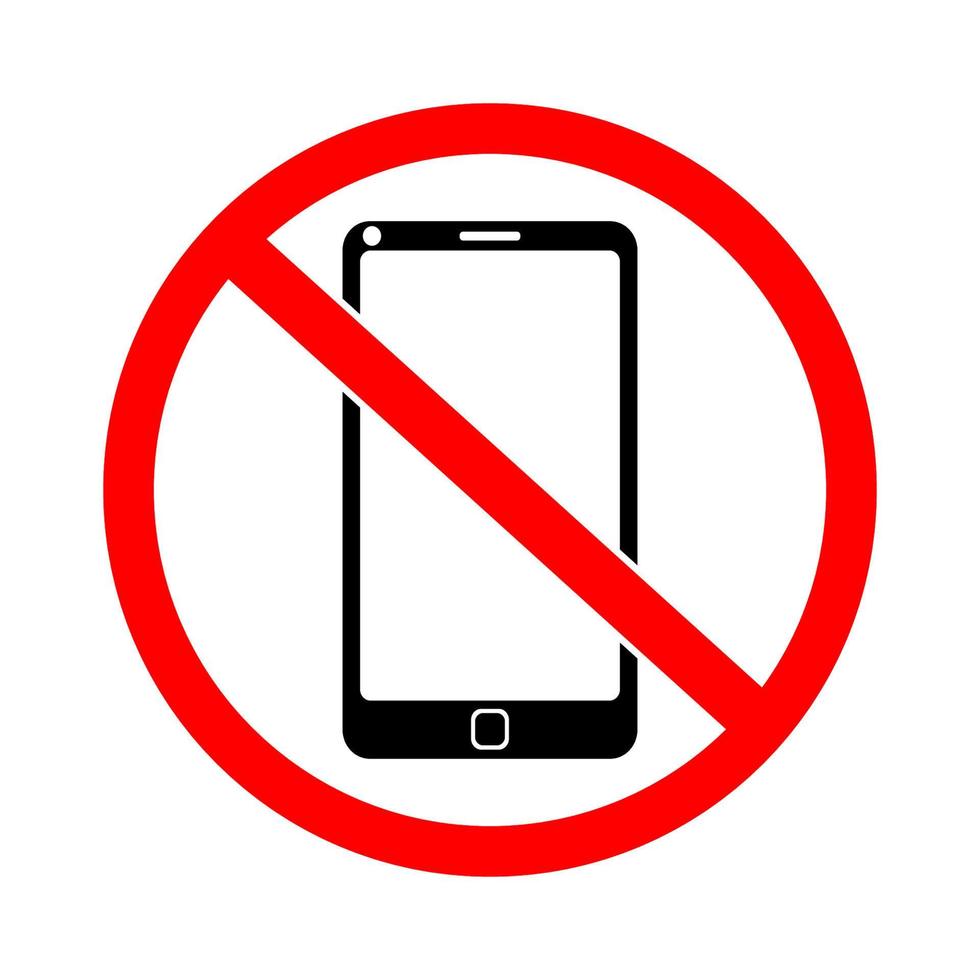 No smartphone, no phone cell, don't be noisy sign symbol vector illustration