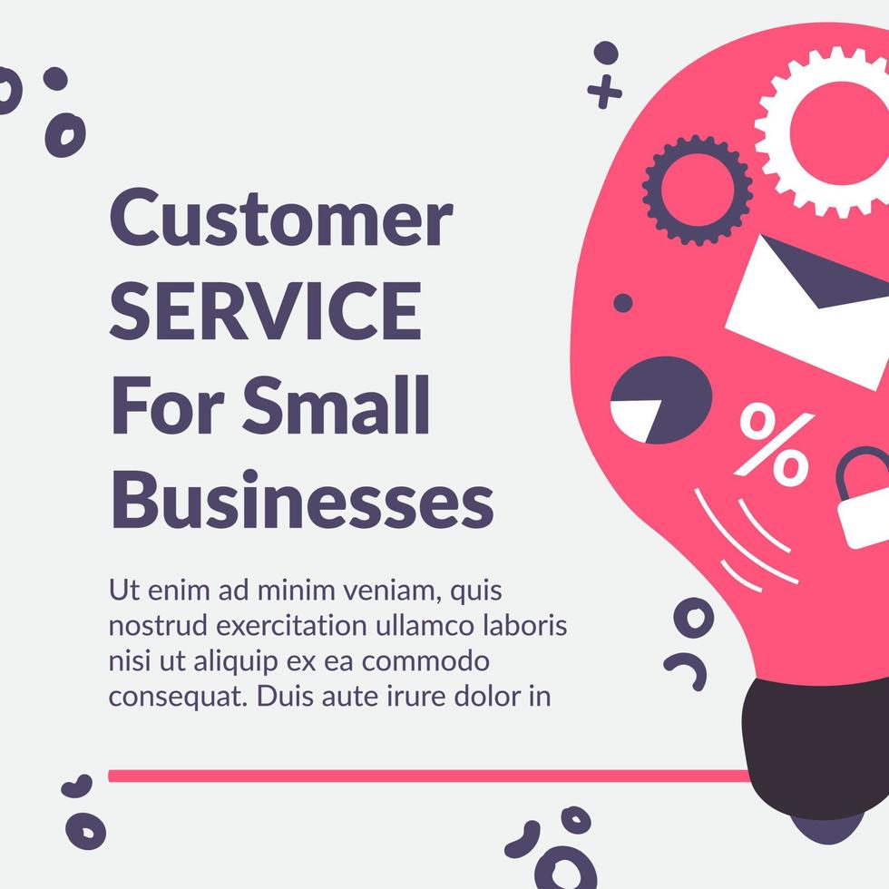 Customer service for small businesses, banner vector