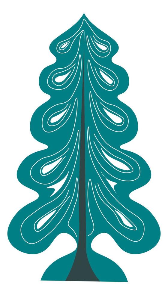 Pine tree, spruce xmas plant papercut or toys vector