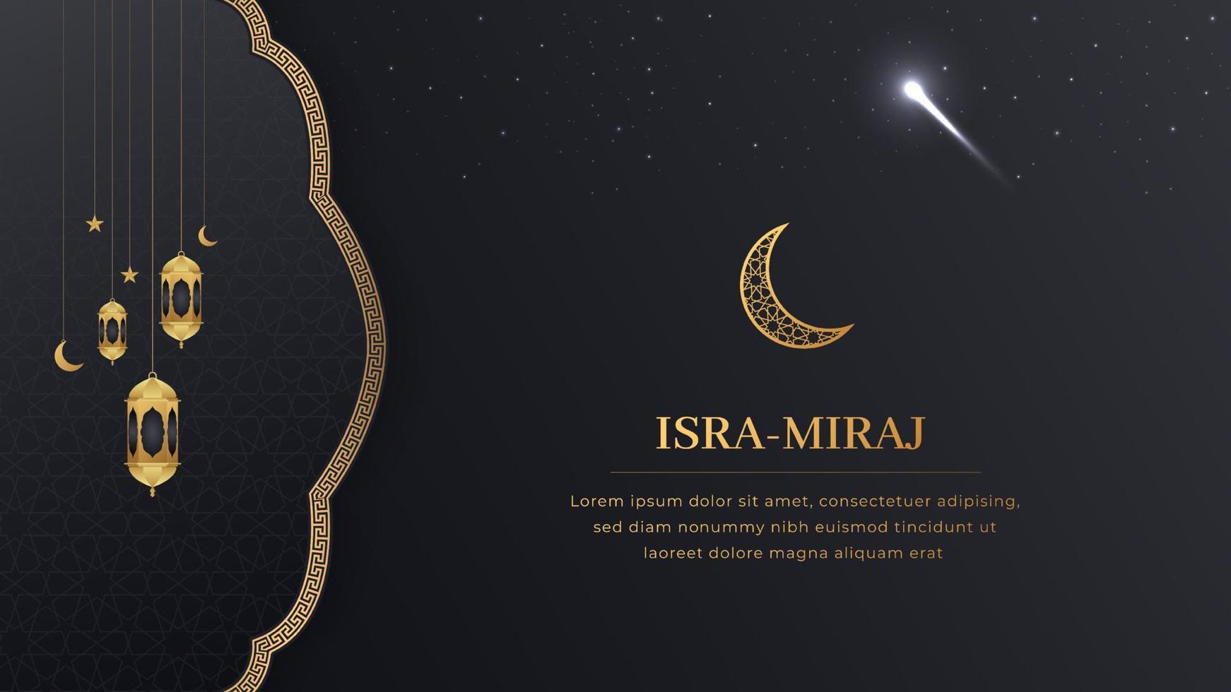 isra miraj fondo árabe islámico plantilla de redes sociales miraj un nabi viaje nocturno vector