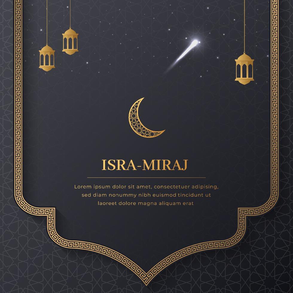 Isra Miraj Islamic Background Miraj un Nabi Night Journey Social Media Template vector