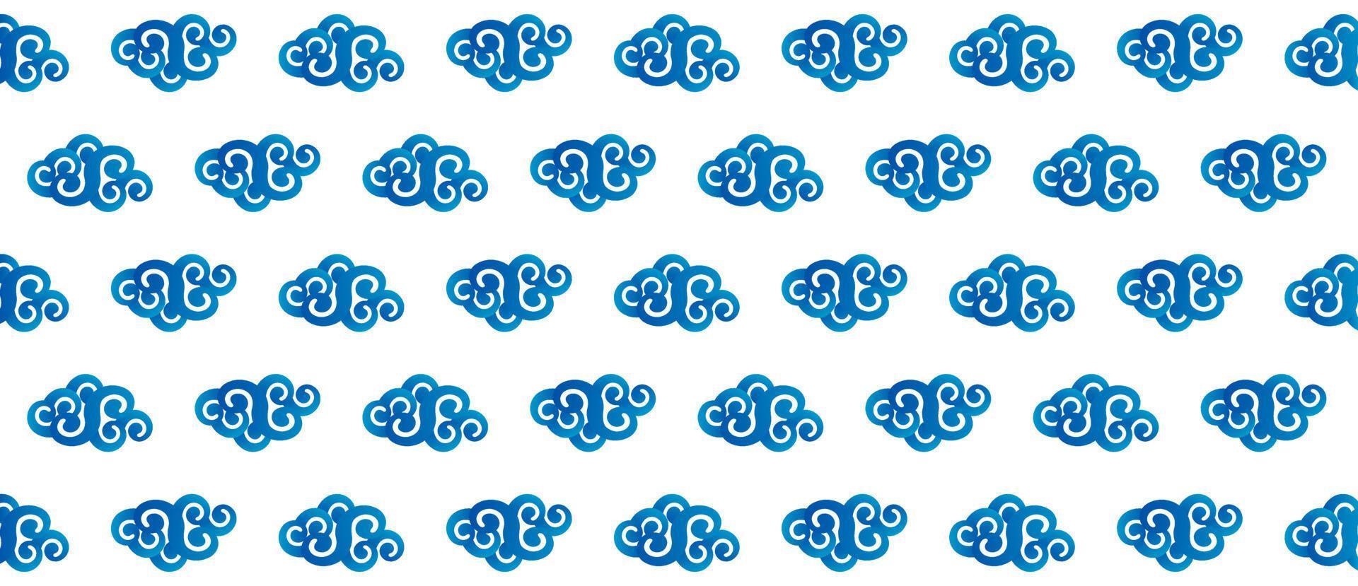 Chinese style cloud background ornament vector