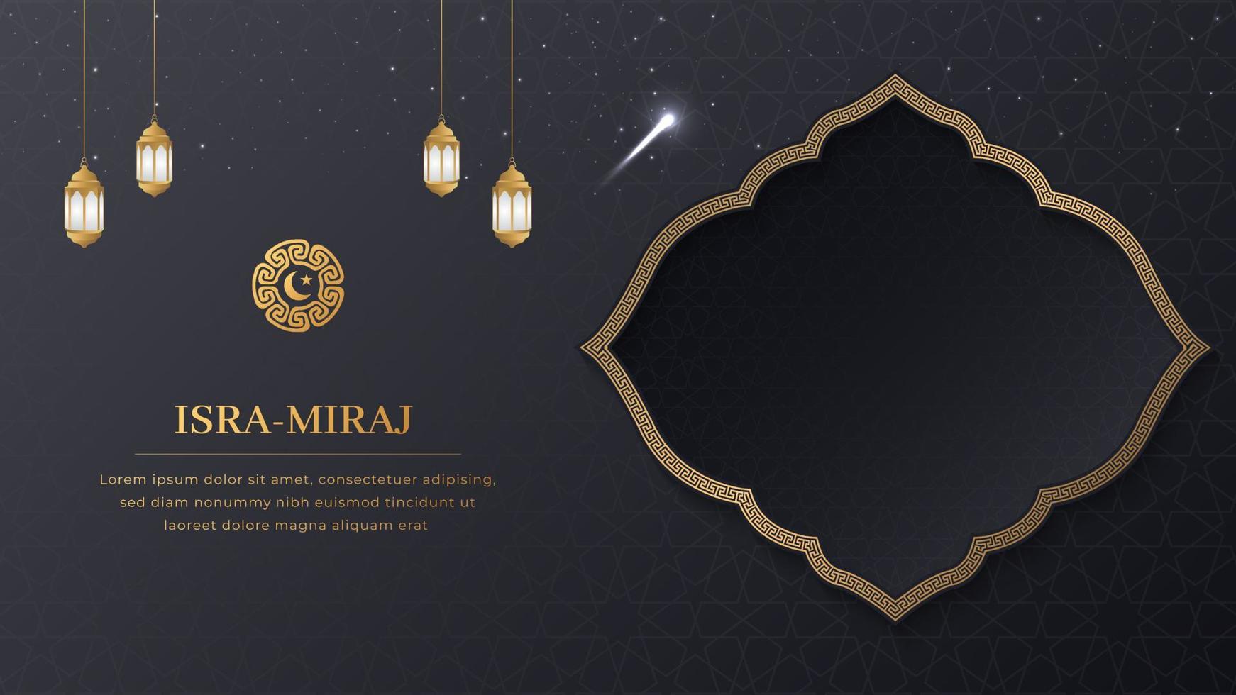 Isra Miraj Islamic Background Miraj un Nabi Night Journey Social Media Template Design vector