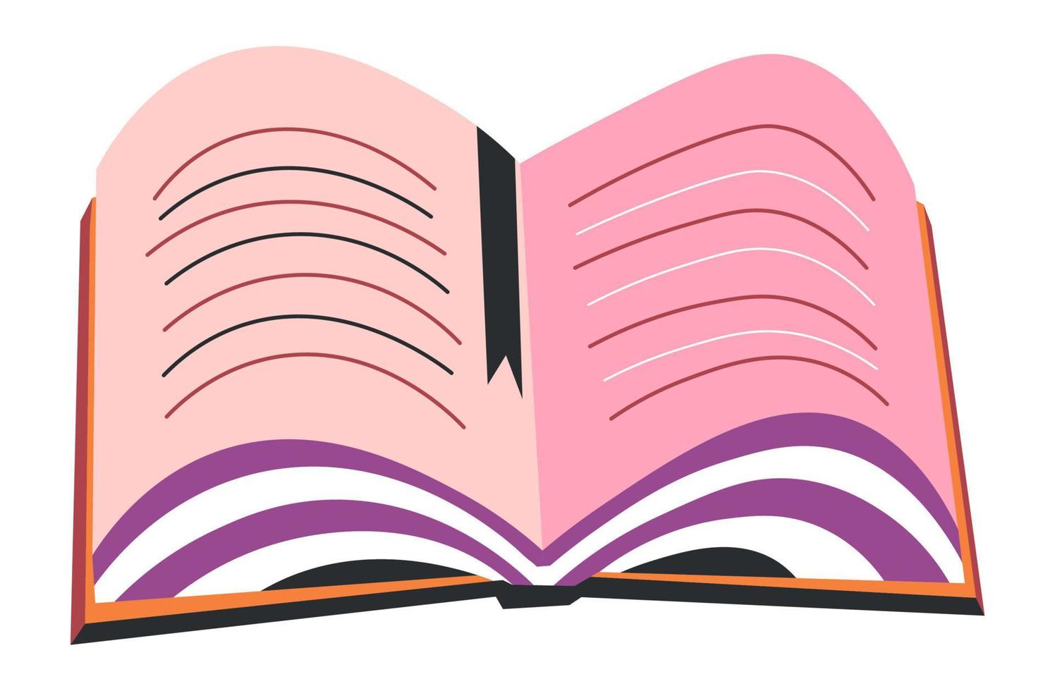 Open book, education and studies, publication vector