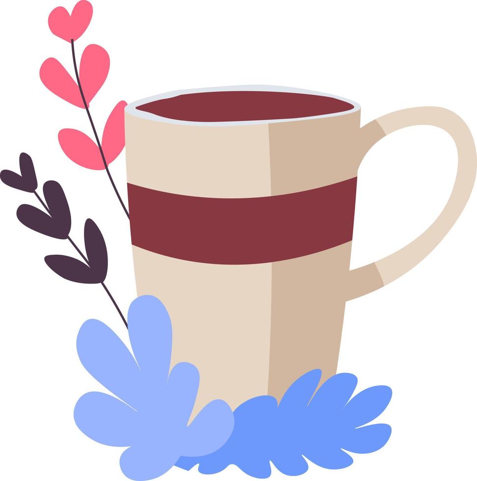 Coffee cup in cafe or restaurant, tasty beverage vector