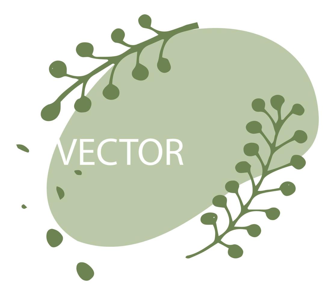 Botany banner with leaves and minimalist twigs vector
