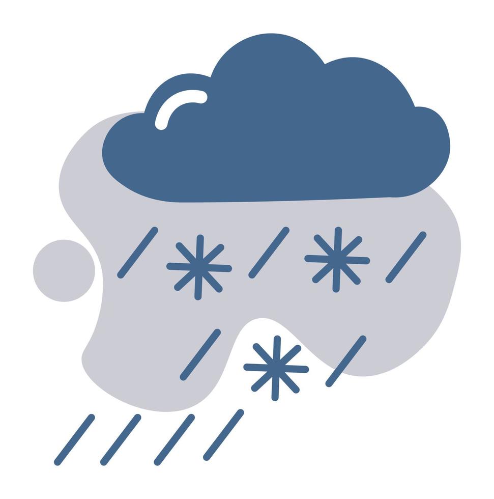 Snowing weather forecast sign, meteorology icon vector